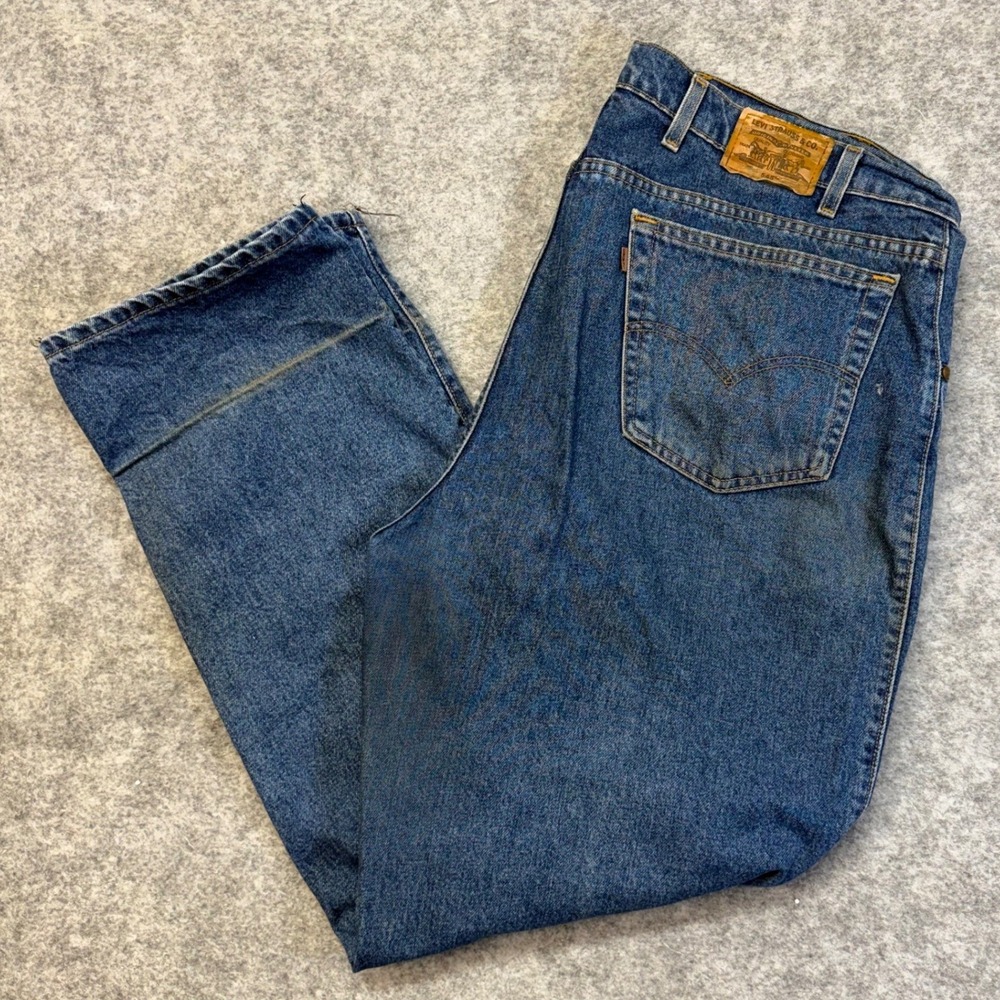 Vinatge Levi's 545 Loose Fit Jeans Men's 44x32 Blue Dark Wash Denim Pants